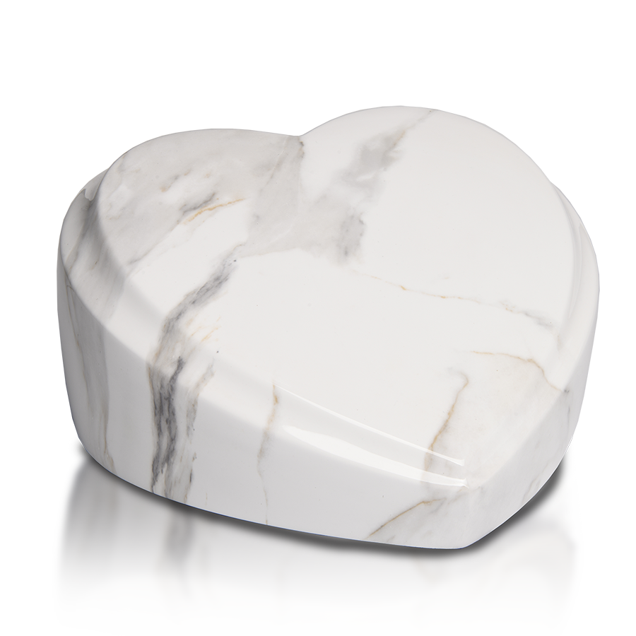 adult cremation urn resin marble white UAB0208