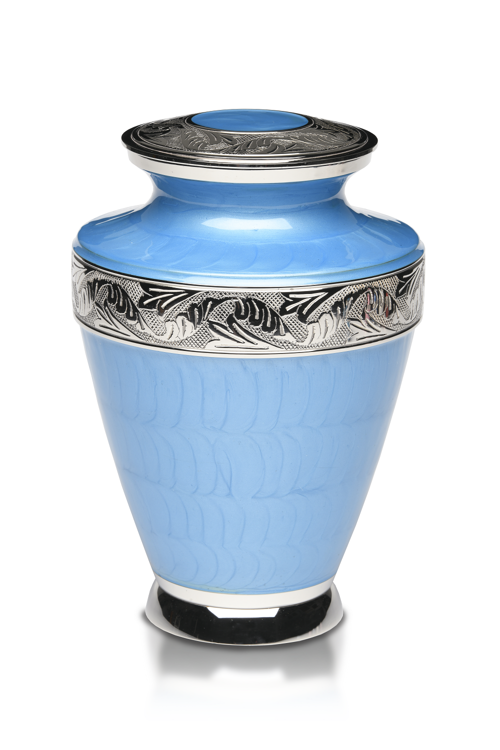 Adult Cremation Urn Brass Nickel And Blue Enamel UUAB0040 1