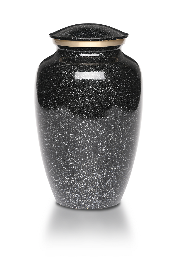 Adult Cremation Urn Brass Speckled Black Finish Design UUAB0007 1
