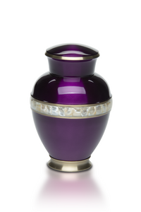 Adult Cremation Urn Purple Brass Mother of Pearl Band UUAB0010 1