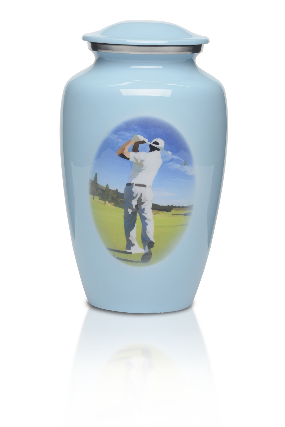 adult cremation urn alloy urn blue golfer UUAB0071 1