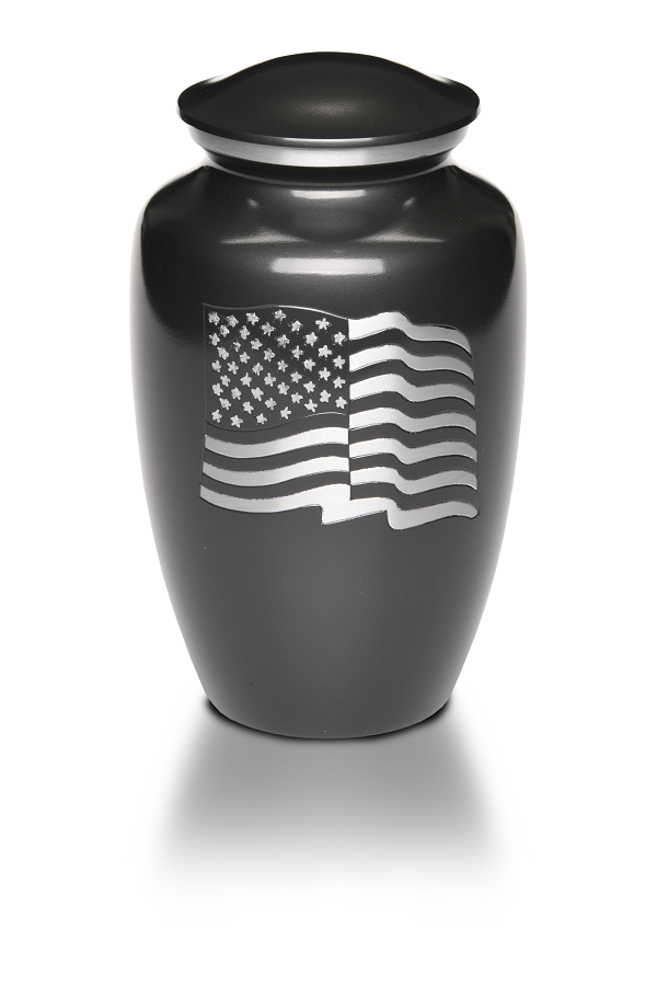 adult cremation urn alloy urn gunmetal flag UUAB0080 1