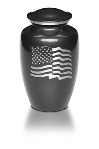 adult cremation urn alloy urn gunmetal flag UUAB0080 1